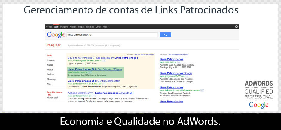 Links Patrocinados do Google.